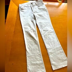 Y2K Micheal Kors denim jean flare tan cream color size 24